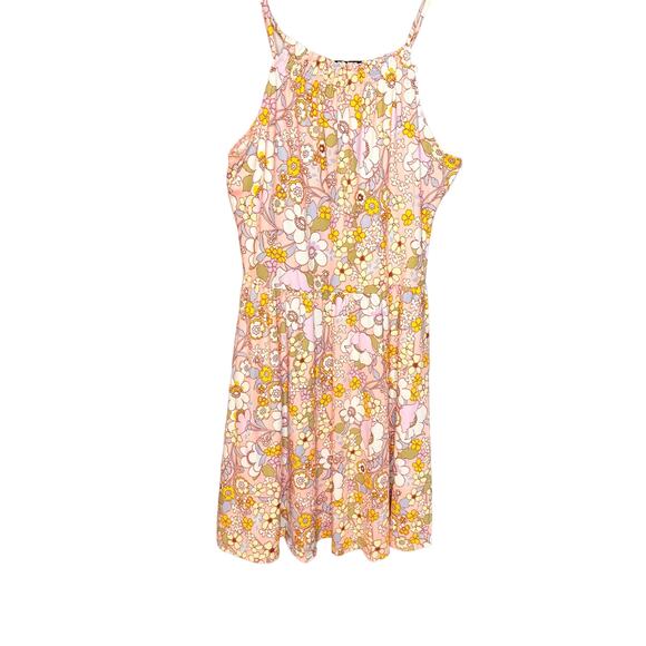 Nine Britton Lulu Knit Pink Floral Spaghetti Strap Dress M - Picture 1 of 8